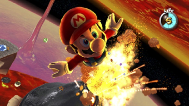 Foto dopkumnetasi yang disiarkan Nitendo hari ini (24/11) adalah Mario pergi ke planet dalam game