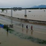 Kondisi Tol Madiun yang tergenang banjir pada Kamis, 7 Maret 2019