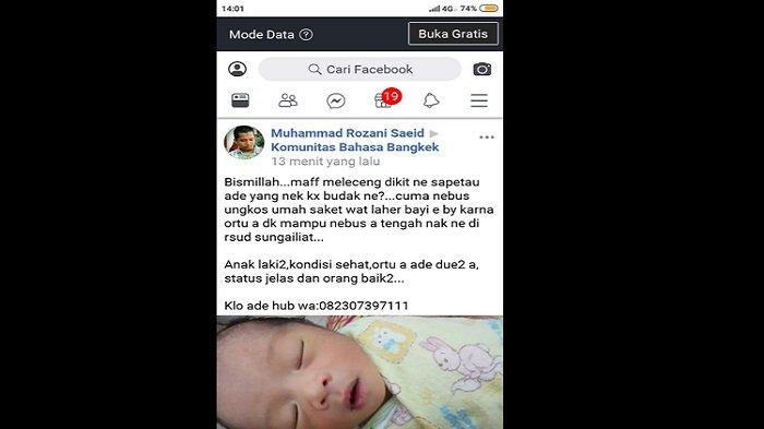 Orangtua Tawarkan Adopsi Bayi di Facebook, Mengaku Butuh Dana untuk Menebus Biaya Rumah Sakit