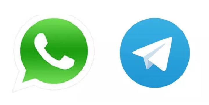 Logo WhatsApp dan Telegram