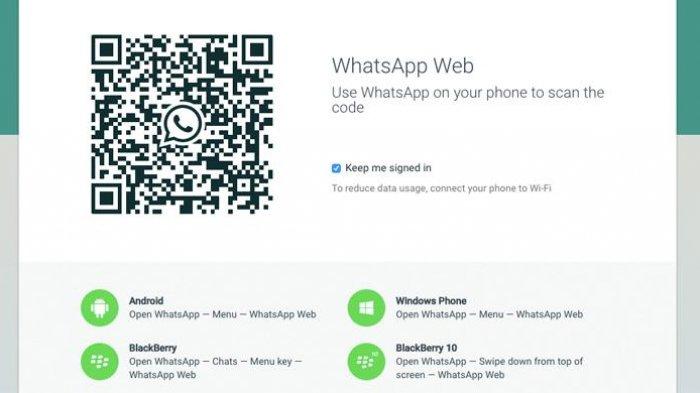 Tampilan menu utama Whatsapp Web(screenshot)