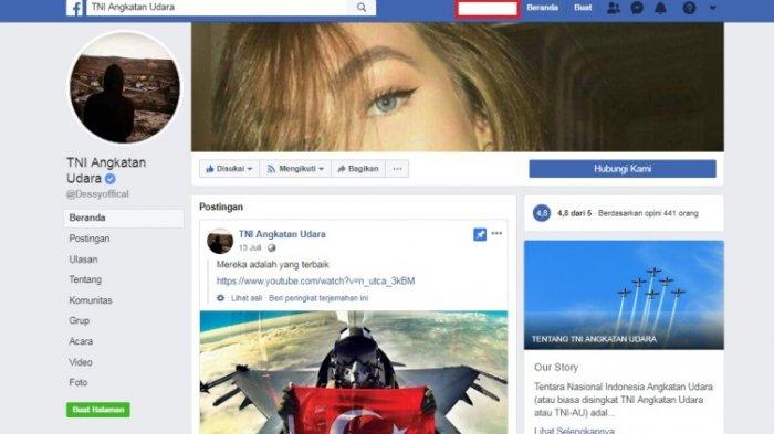 Muncul Gambar Wanita Menjulurkan Lidah, Akun Facebook TNI Angkutan Udara Kena Hack?