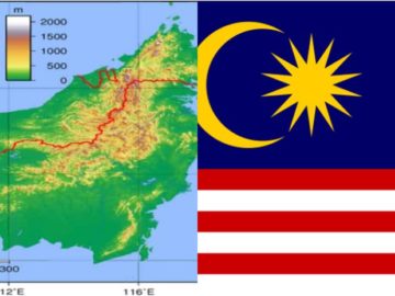 Pulau Kalimantan dan Bendera Malaysia